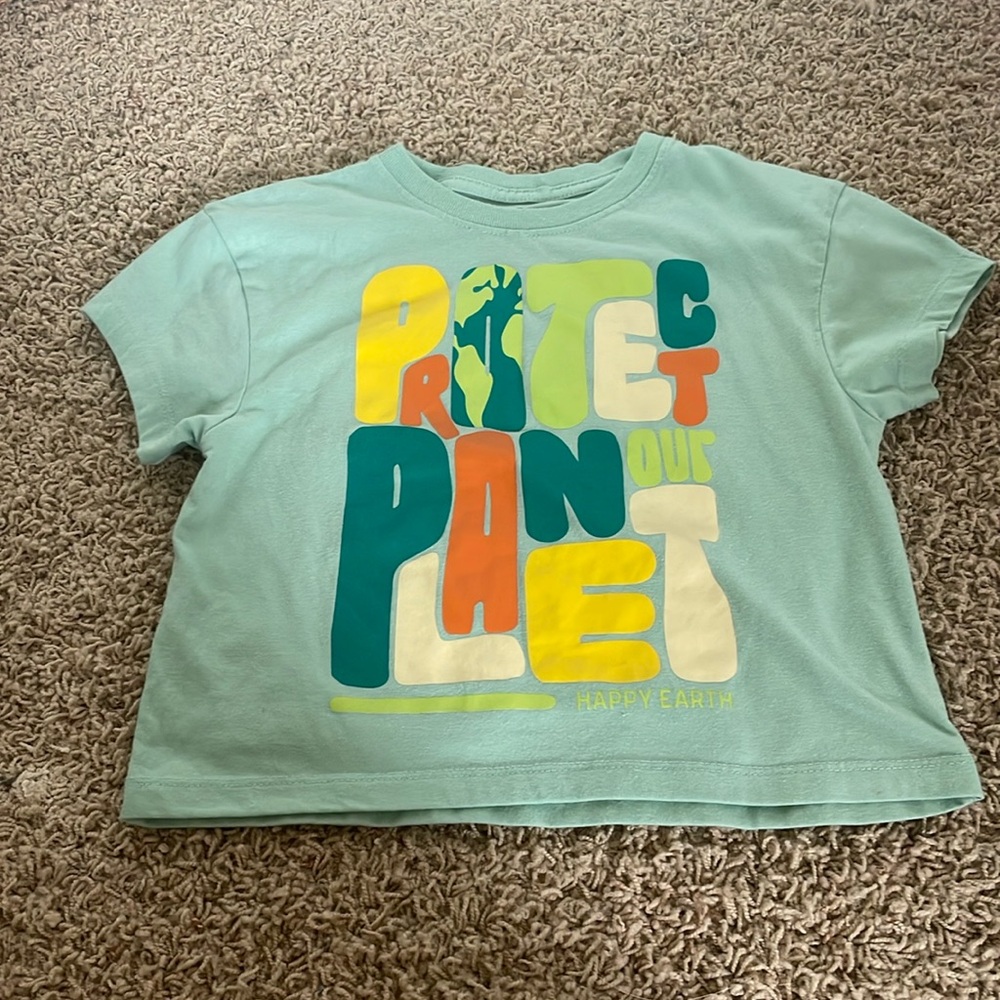 Green protect our planet crop top